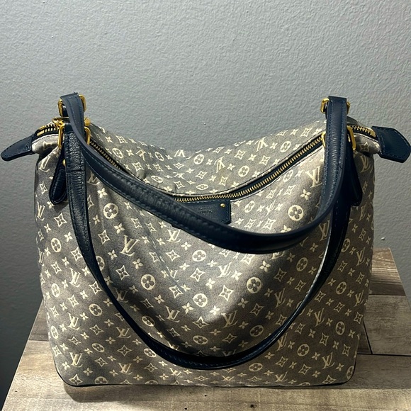 LOUIS VUITTON grey denim, blue leather trim shoulder bag - Picture 1 of 13